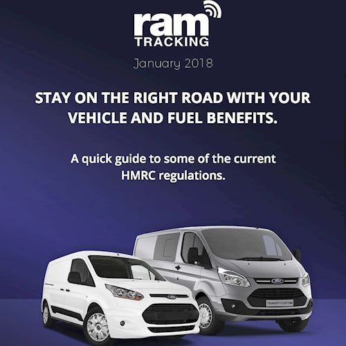 Image shows RAM Tracking brochure guide to HMRC regulations and fuel benefits 